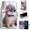 Yoqimli Mushuk Naqshli Charm Hamyon Telefon G'ilofi Qopqoqli Stendli Qopqoq iPhone Samsung Huawei Honor Xiaomi Redmi uchun
