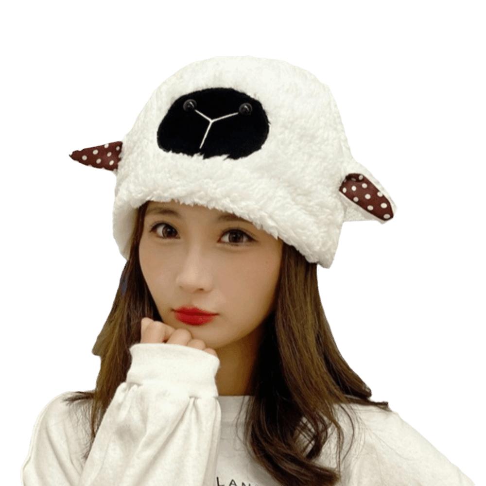 Soft Winter Bucket Hat Fleece Lined Fluffy Costume Hat Fashion Cosplay Party Hat for Women