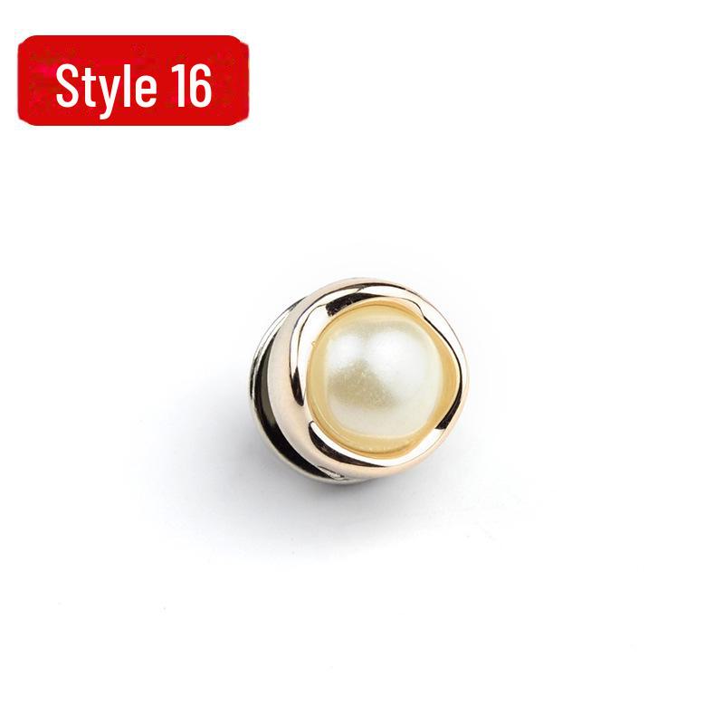 Anti-Exposure, Concealed, Removable and Sew-Free Pearl Shirt Brooch Buttons