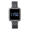 Rhinestone Digital Watch for Women Simple Touch Screen LED Ladies Wristwatch
