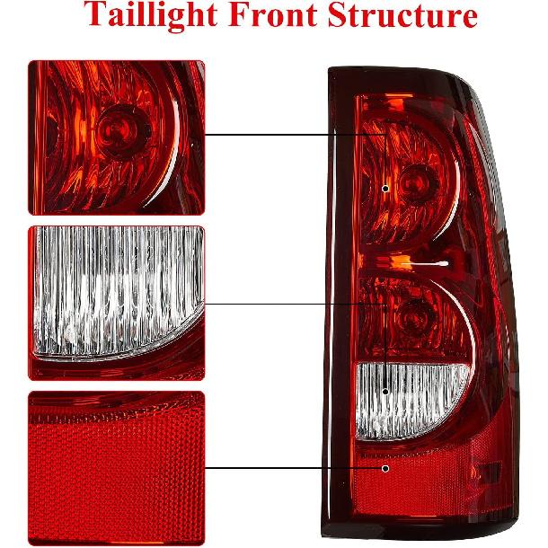 Car Rear Bumper Tail Light Assembly For Chevrolet Silverado 2003 2004 2005 2006 Brake Stop Reverse Lamp