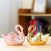 Ceramic Swan Ornament Multi-purpose Hydroponic Plants Succulents Pot Candle Holder Storage Box Desktop Swan Decoration