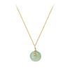Minimalist Hetian Jade Necklace for Women - Fashionable Peace Buckle Clavicle Chain Choker Jewelry