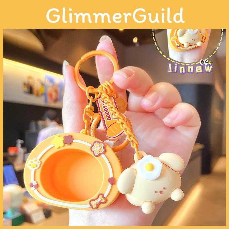 Dog Poached Egg Keychain Backpack Pendant Cartoon Bag Decoration Kids Gifts