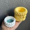 Christmas Candlestick Silicone Mold DIY Knitting Yarn Candle Cup Snowflake Tree Tealight Holders Plaster Resin Mould Xmas Decor