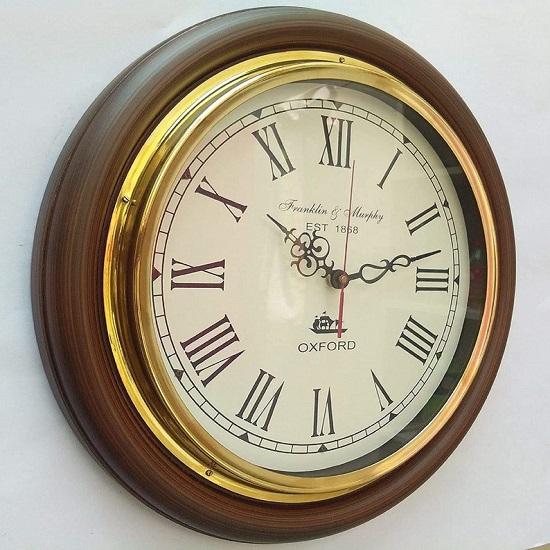 Деревянные настенные часы, настенные часы ручной работы, домашний, офисный декор, настенные часы в старинном стиле, круглые, размером 40,64 см