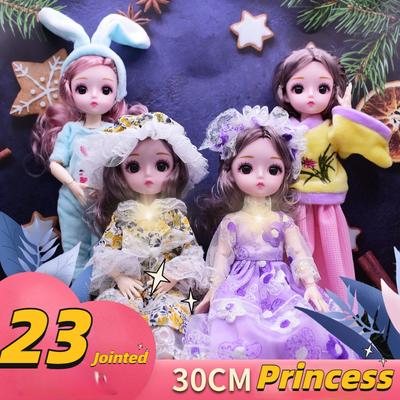 30 см мини подвижная 23 шарнирная кукла игрушка для девочек 3D большие глаза BJD принцесса полная одежда коллекция платьев детская кукла подарок