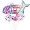 7 шт. 32-дюймовых шаров в виде цифр и русалочки для вечеринки на 1-9-й день рождения