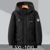 Большой размер 5XL-10XL Модные мужские пуховики Зимнее пуховое пальто оверсайз с капюшоном Водонепроницаемая Свободная Толстая Теплая Верхняя одежда Мужские парки