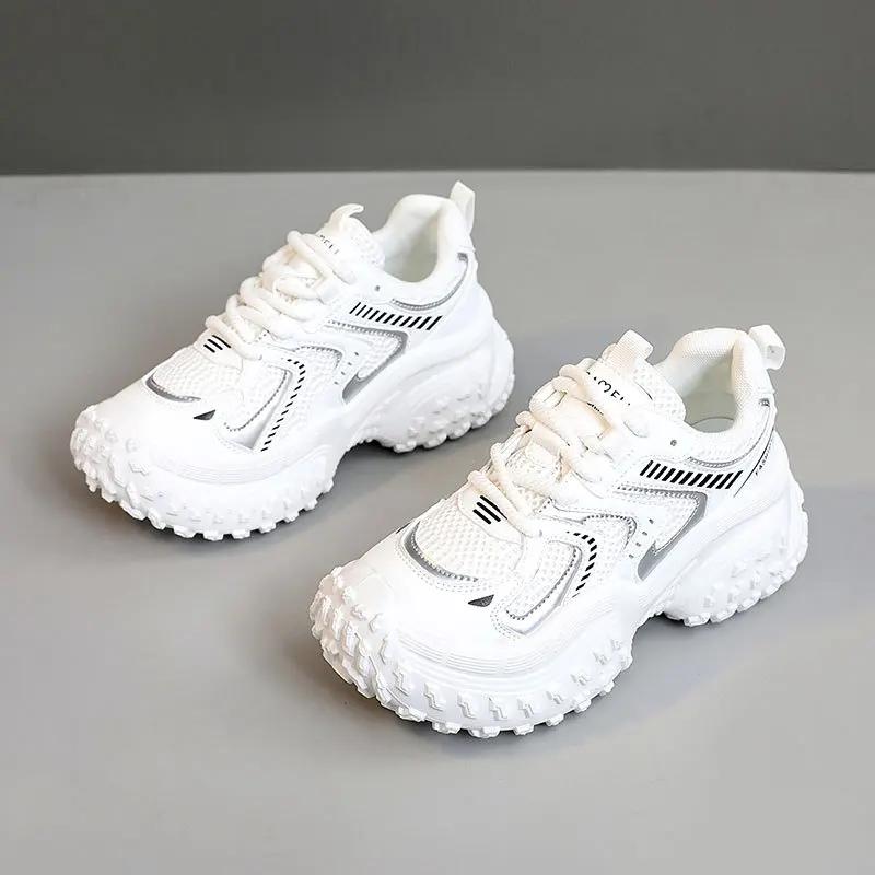 Дизайнерские инновационные женские дышащие кроссовки высокого качества, модные кроссовки на платформе, женские вулканизированные туфли для активного отдыха