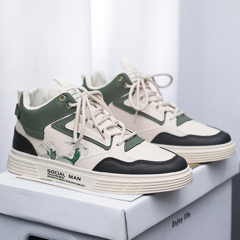 Высокие ботинки, мужская кожаная обувь, модные мотоциклетные ботильоны для мужчин, осенне-зимние ботинки, мужская обувь, уличная обувь с высоким берцем, мотоциклетная обувь