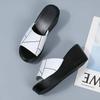 Модные женские тапочки, черные сандалии, кожаные шлепанцы, туфли на танкетке для женщин, обувь 2024 года, роскошная уникальная натуральная кожа, новая коллекция, тренд