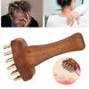 Деревянная ручка 24 зубца Медная головка Массажная расческа Облегчение Массажная щетка для тела для удаления целлюлита