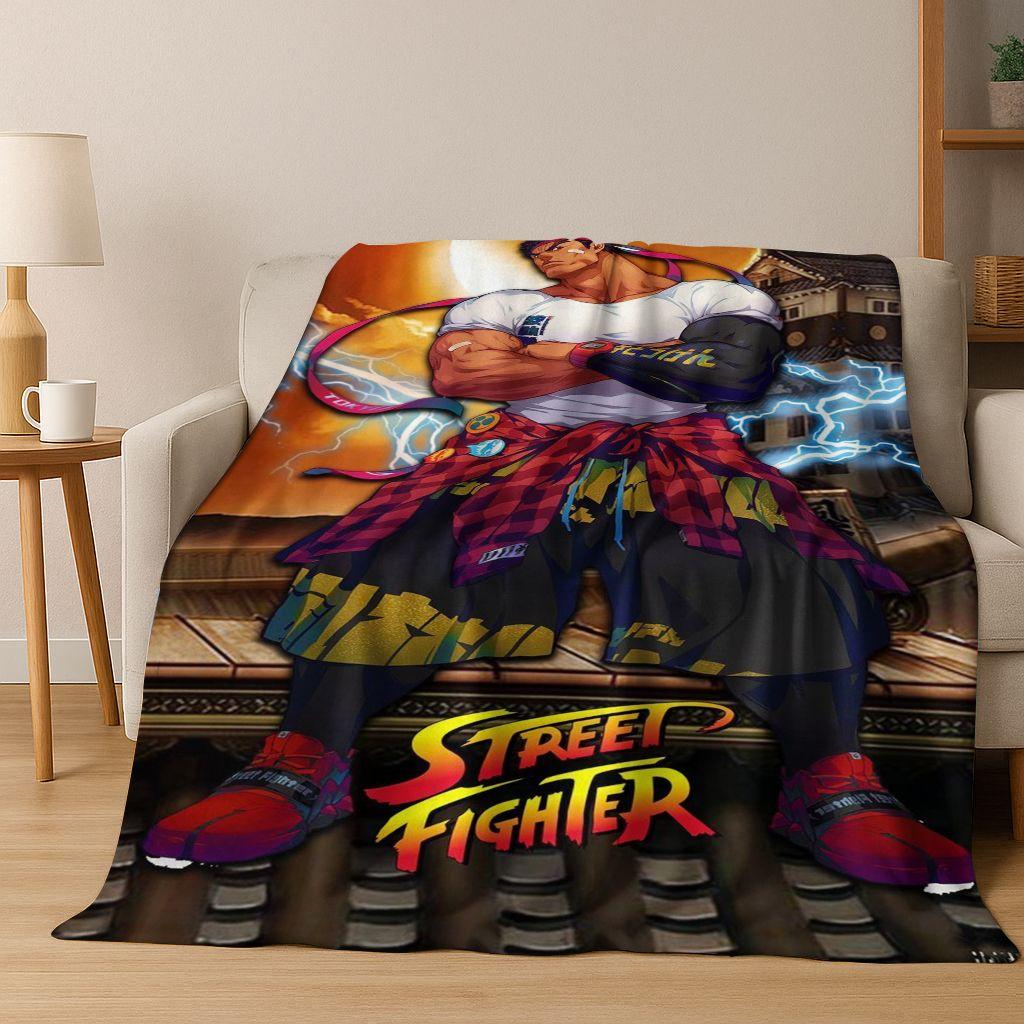 Ретро Street Fighter 6 Персонажи Игра Чун-Ли Арт Фланелевое Одеяло, Уютное Мягкое Плед для Дома Спальни Кровати Дивана Покрытие Дети