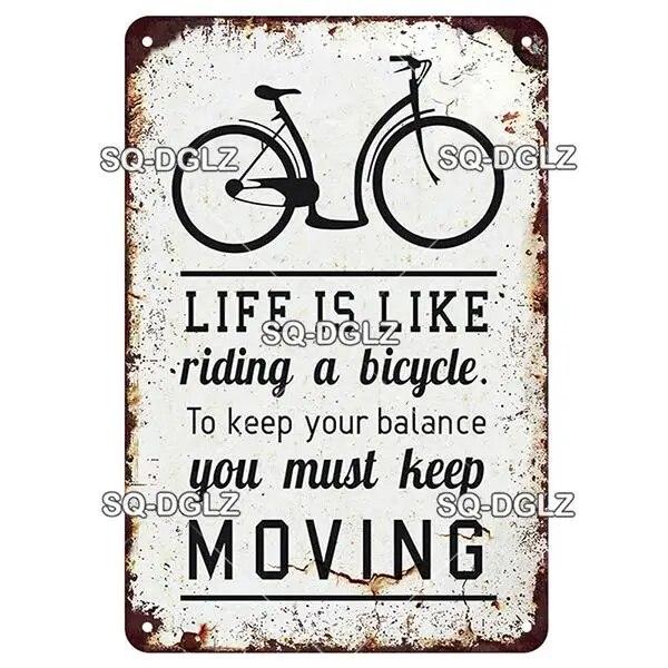[SQ-DGLZ] Винтаж Ретро Ride Bike Life Оловянная вывеска Металлическая вывеска Магазинная тарелка Домашний бар Наклейка на стену Украшение Табличка Плакат Декор Подарок