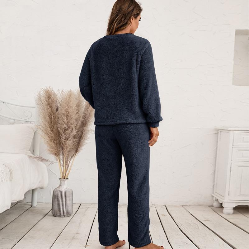 Plus Size Sweatshirt Pant Suit Loose Casual Homewear Double-sided Plush Two-piece Set