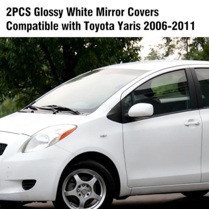 2PCS Compatible with Toyota Yaris Side 2006 2007 2008 2009 2010 2011, Driver and Passenger for Toyota Yaris Rearview Mirror Cap
