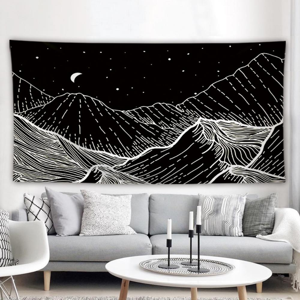 INS Wind Hanging Cloth Bedroom Wall Cloth Room Decoration Tapestry Pink Unicorn Pattern Living Room Background Cloth