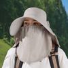 Летняя шляпа от солнца женская с широкими полями, шаль для защиты шеи, шляпа от солнца, дышащая маска для лица, можно носить как шляпу-ведро с хвостиком