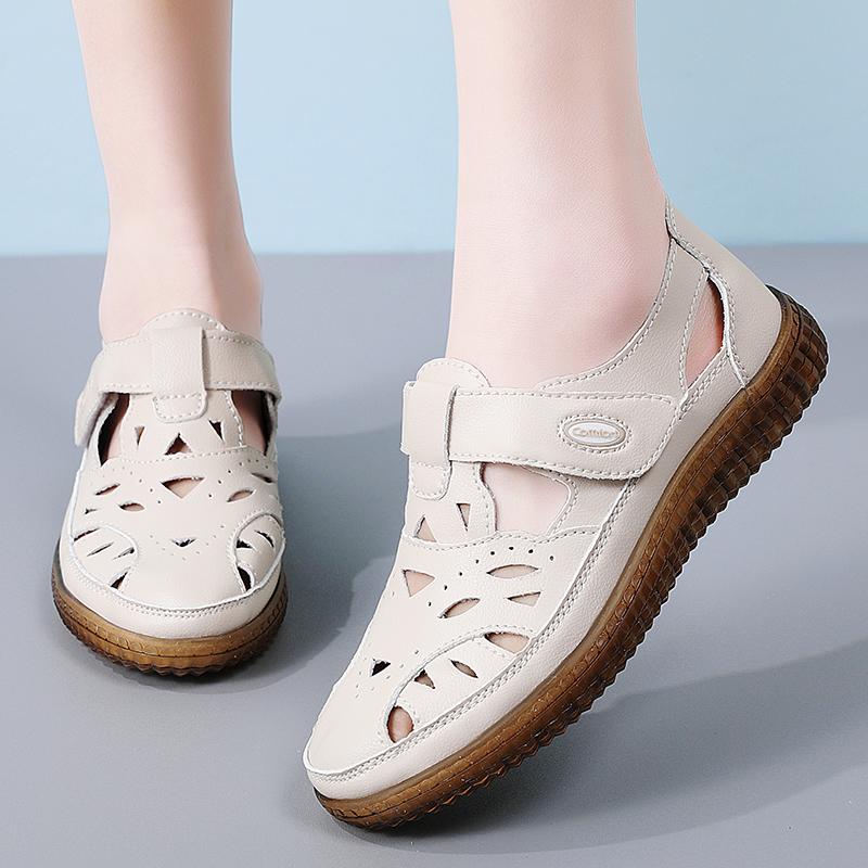 Летние женские римские сандалии Mary Jane Beach Shoes Closed Toe Casual Soft Walking Sandals for Girl Plus Size