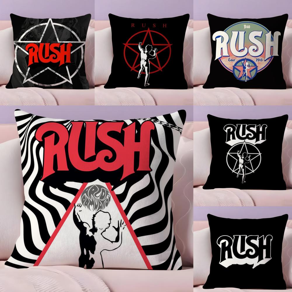 ROCK BAND R-RUSH Pillow Case Plush Fabric Soft Double-Sided Printed Sofa Home Decor Fine Winter Gift Cushion Cover