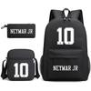 Neymar schoolbag star Neymar has the same peripheral printed backpack, male and female students campus three-piece schoolbag.