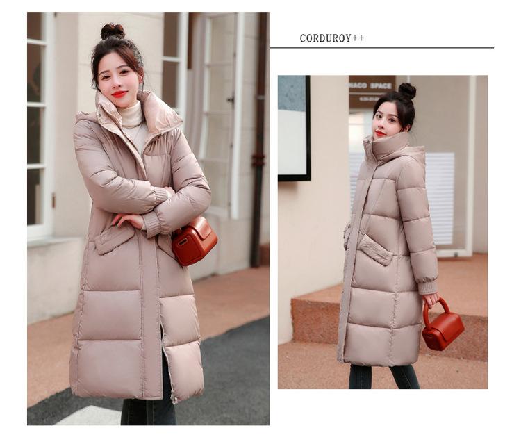 Женская осенне-зимняя однотонная приталенная с капюшоном утолщенная теплая женская куртка средней длины, 5 цветов