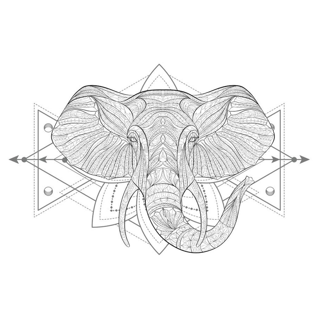 Les Trésors De Lily [R4058] - Gray 'Elephant' Sticker Sheet - 50x70 Cm