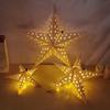 Paper 3D Christmas Tree Lampshade Hanging Five-Star Decorative Lampshade Star Paper Lantern Xmas