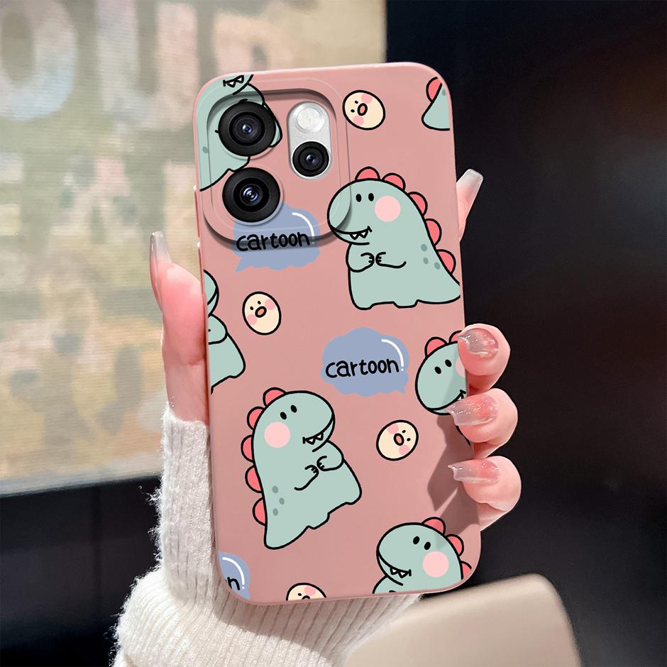 Case For Oppo Reno15 Pro Reno15F Cute Cartoon Dinosaur Silicone Protective Bumper Cover For OppoReno15 15Pro Anti Scratch Fundas