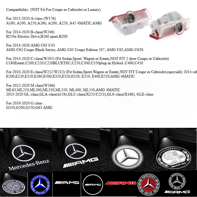 2 шт. HD Приветственные огни на двери автомобиля для Mercedes Benz E-class C-class A-class B-class GLB GLC GLE Amg Логотип Проектор Лампа Декор автомобиля