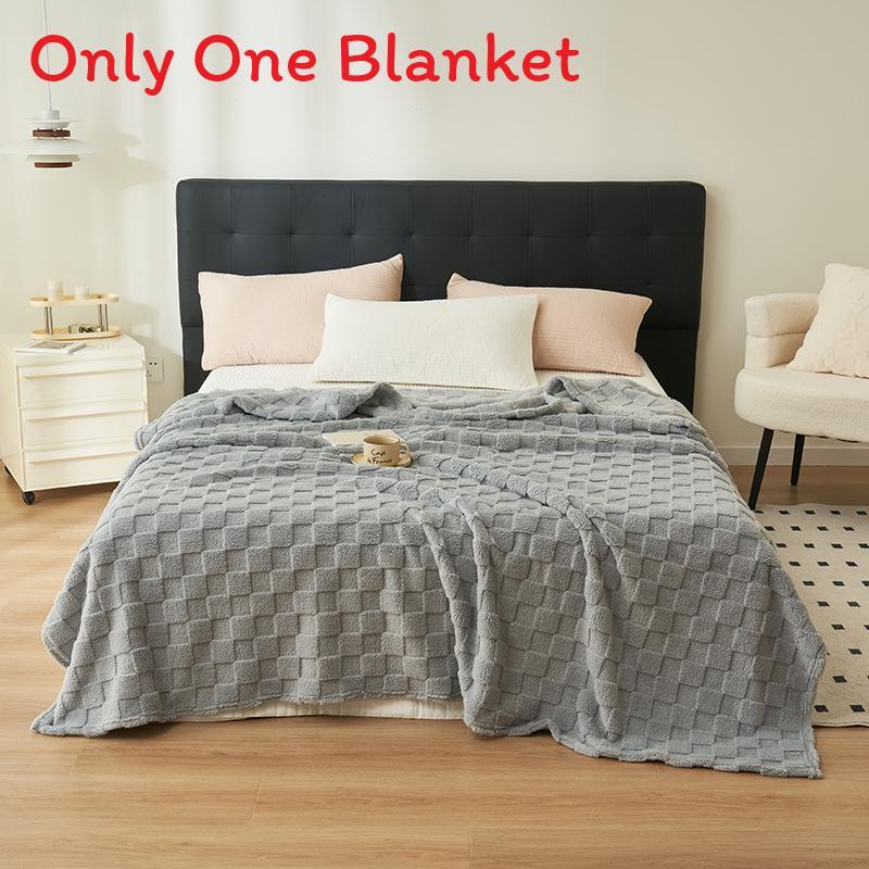 Multicolor Waffle Fleece Throw Blanket For Home Comfort And Warmth