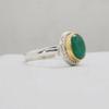 Genuine Rich Green Emerald Gems 925 Sterling Silver Yellow Gold Two Tone Ring Jewelry, Handmade Emerald Ring Jewelry