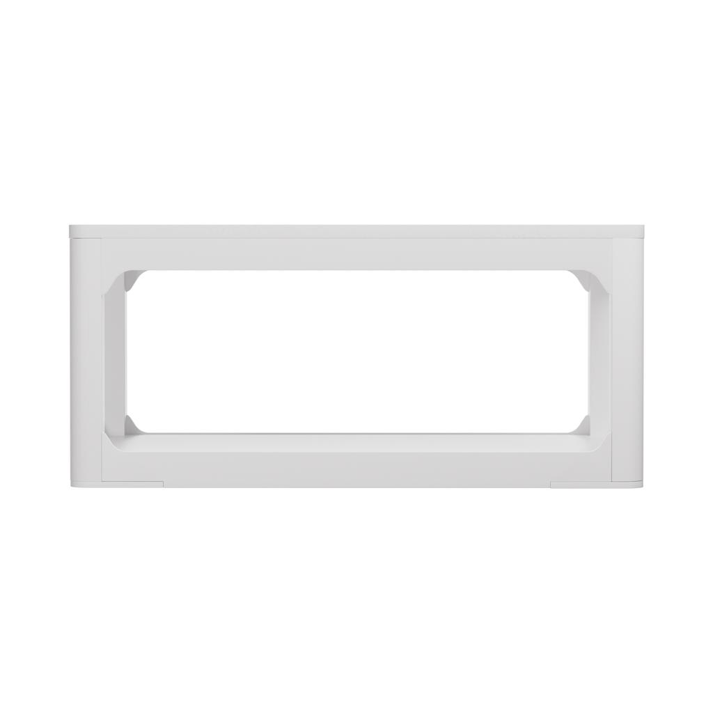 100 cm Long Coffee Table with Two Storage Compartments, 3 cm Thick Tabletop, Suitable for Living and Bedroom, Modern Design, White, 100*50*44.5cm