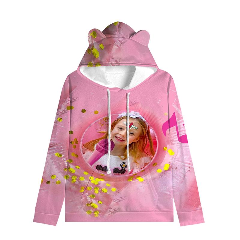 Толстовка с капюшоном для детей Like Nastya с кошачьими ушками, регулируемые ушки, милый мультяшный дизайн, мягкий зимний теплый пуловер для мальчиков и девочек