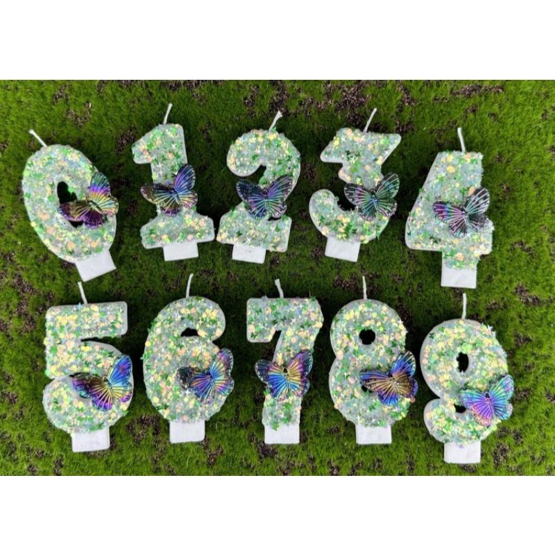 Креативная цифровая свеча на день рождения, украшение для торта, вечерние свечи на день рождения, бабочка