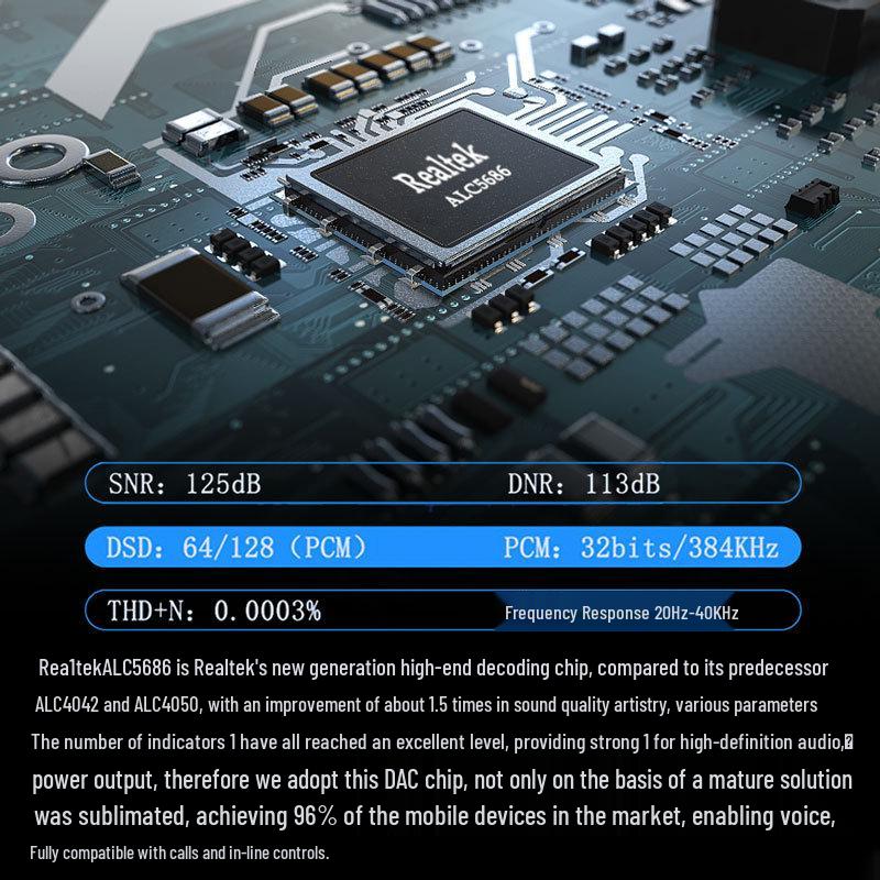 ALC5686 HiFi Type-C на 3,5 мм Аудио Усилитель для Наушников и Мобильный Адаптер