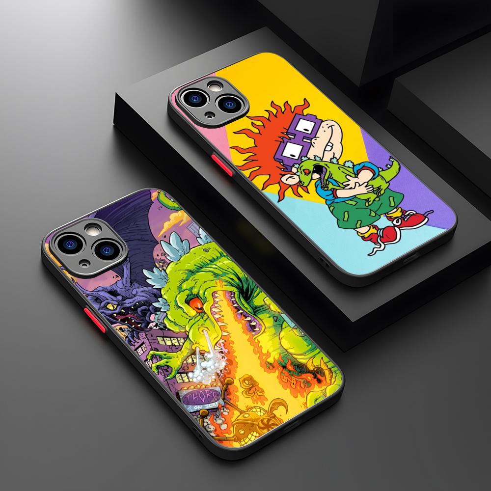 Cartoon-R-Rugrat-Anime Phone Case Matte Transparent For Iphone 16 15 Max 14 13 Mini 12 Pro 7 8 11 XR Xs X Plus Back Cover