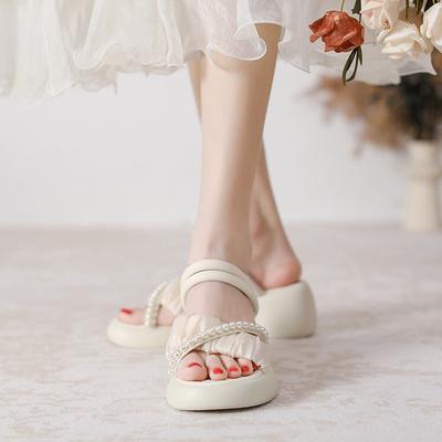 Босоножки женские весна и лето новые маленький размер 3 шлепанцы женские носят толщину толстый каблук маленький размер 33 босоножки женские