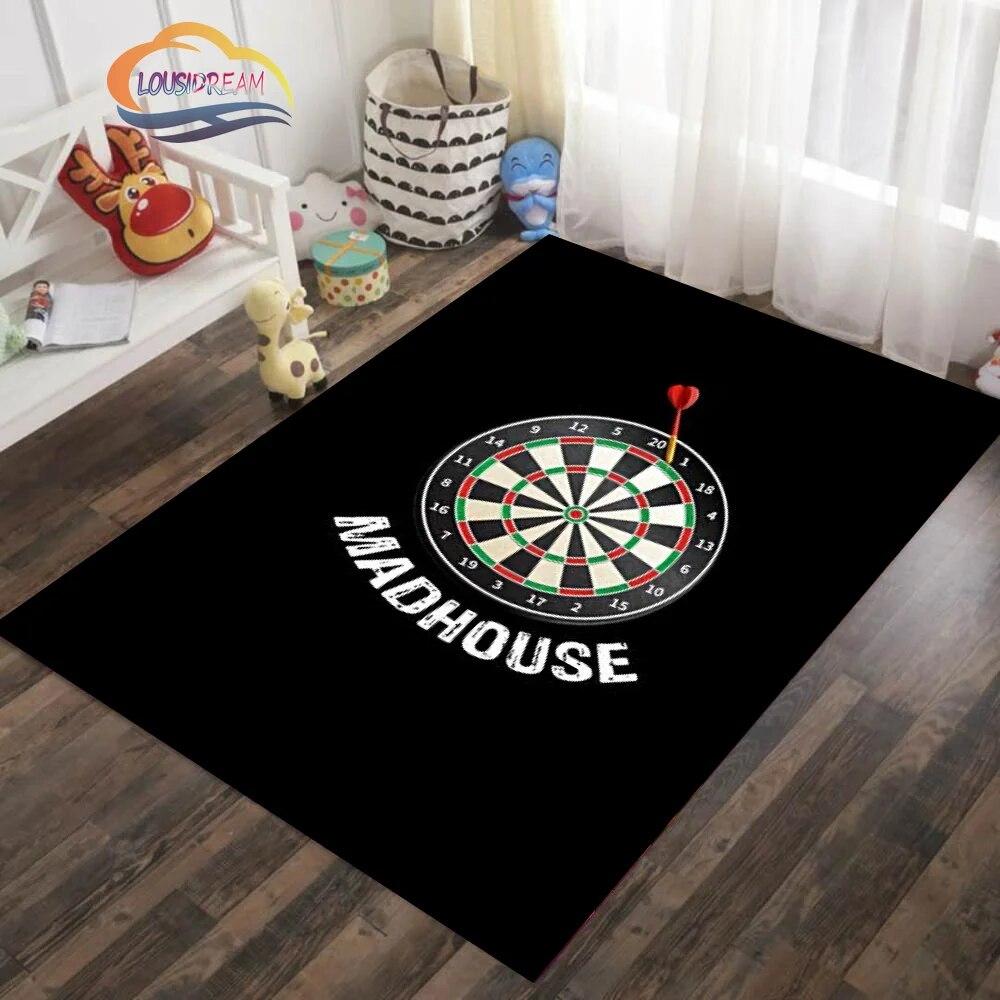 Ice and Fire Darts Pattern Carpet Fashion Soft Mat Gifts for Sports Lovers Household Floor Outdoor Play