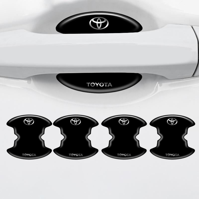 4/8 шт. Для Toyota Chr rav4 Yaris prius avensis Corolla Camry Защитная чаша ручки двери автомобиля Антицарапина Светоотражающая наклейка