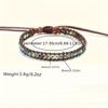 1pc Turquoise Beaded Leather Braided Bracelet Handmade Style Perfect Daily Layering Outdoor Looks Unique Boho Nature-Inspired