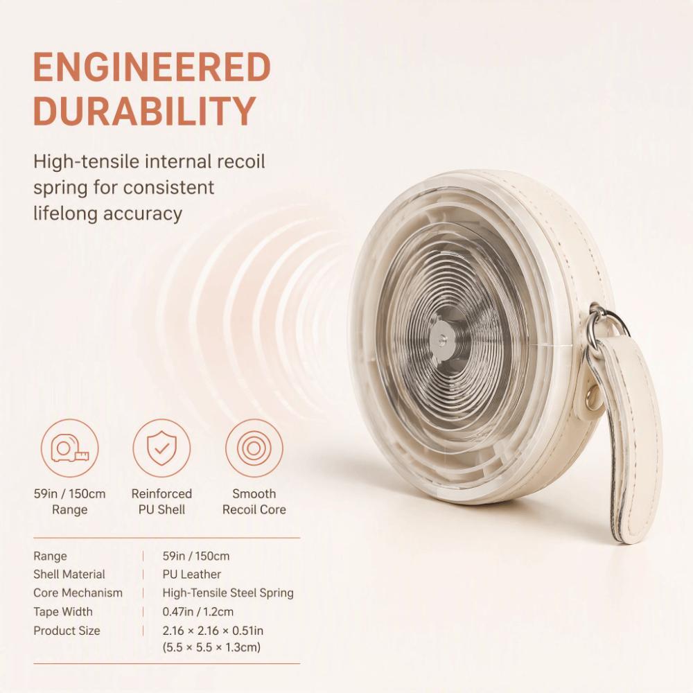 PU Leather Sewing Tape Measure 59 Inch / 150cm Portable Measuring Tape For Tailor
