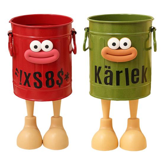 Cartoon Pen Holder Desktop Pen Organizer for Office Desk Storage Cute Pencil Marker Holder Simple Retro Storage Bucket