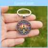 Paris Sunset Scene Keychain With Glass Pendant For Gift And Decoration