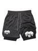Muay Thai Kick Boxing MMA Shorts Triple Three Skull Men Women Unisex Double Layer Quick Dry Breathable Training Sport Gym Fitness Workout