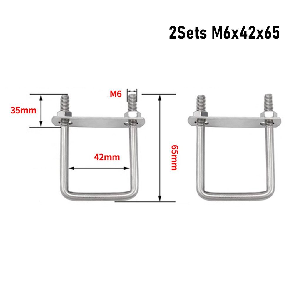 2Sets With Baffle Square Clamp Iron Squa Bolt New Pipe U-clamp
