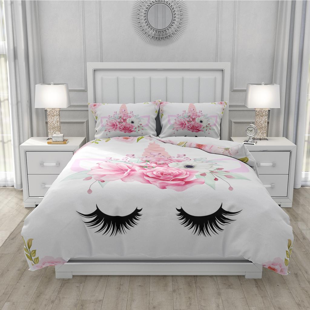 Комплект постельного белья с 3D волшебным единорогом для мальчиков и девочек, размер Twin Queen Size, пододеяльник, наволочка, кровать для детей и взрослых, модный домашний текстиль, текстиль