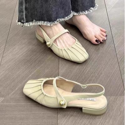 Туфли Мэри Джейн Женские 2025 Новые Круглый Носок Неглубокий Вырез Липучка Одно Слово с Туфли Дуду На Плоской Подошве Одинарные Туфли Плоский Каблук