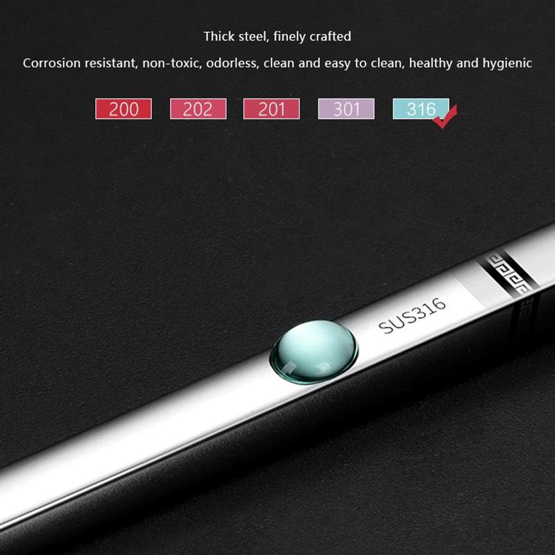 316 Stainless Steel Chopstick Laser Engraving Chinese Chopsticks Antiskid Household Metal Reusable Chopstick Kitchen Tableware